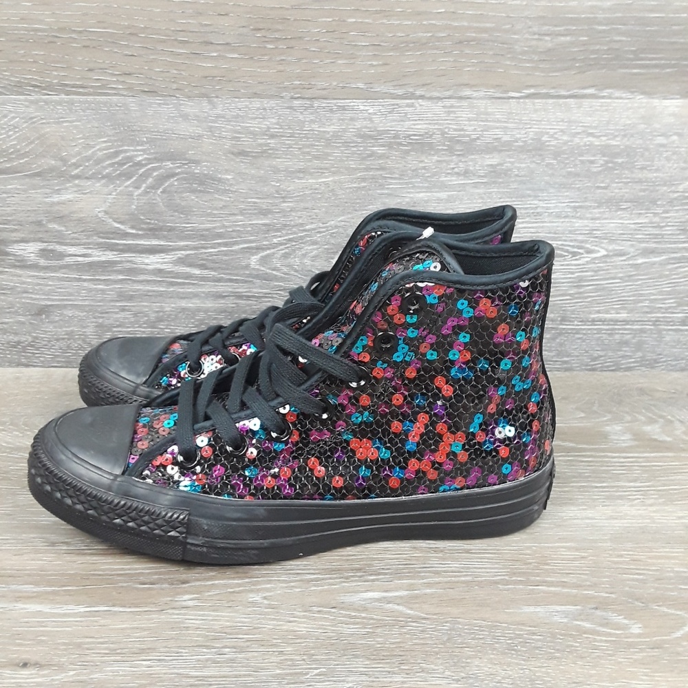 Women's Converse Ctas Sequins Black Blue Cheery - Picture 3 of 6